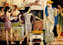William Russell Flint - 'Helen came forth from her fragrant vaulted chamber, like Artemis of the golden arrows' from ''The Odyssey of Homer'' (1924)