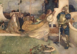 William Russell Flint - 'Though I am but a girl, Defiance thus I hurl' from ''Savoy Operas'' (1909)