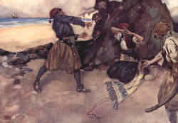 William Russell Flint - 'Away, you grieve me!' for 'The Pirates of Penzance; or, The Slave of Duty' from ''Savoy Operas'' (1909)