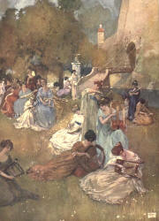 William Russell Flint - 'Twenty love-sick maidens we' for 'Patience; or, Bunthorne's Bride' from ''Savoy Operas'' (1909)