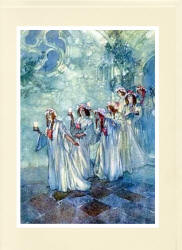 Greeting Card sample showing a William Russell Flint illustration from ''Savoy Operas'' (1909)